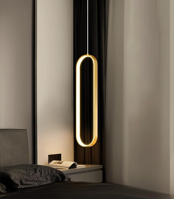 Ring Chandelier Modern LED Dimmable Pendant Lighting Adjust Ceiling Light for Kitchen Island Foyer Lobby Living Room Staircaes Gold