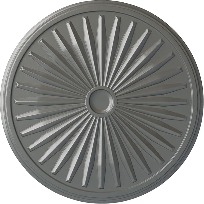 Ekena Millwork CM33LESLS Leandros Ceiling Medallion, Silver, 33-1/8" x 3-1/2" x 1-3/8"