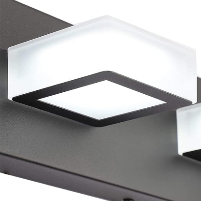 Ralbay 46" LED Matte Black Vanity Lights 7 Lights Acrylic Metal Black Modern Vanity Lights Black Bathroom Lighting Fixtures Over Long Mirror (Natural White Light 4500K)