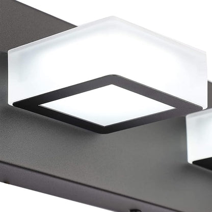 Ralbay 5 Color Temperature Modern LED Black Bathroom Vanity Lights Dimmable Acrylic Modern Black Bathroom Wall Lighting Fixtures