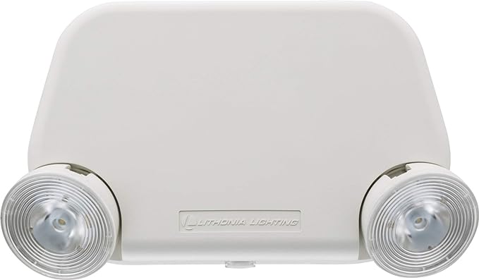 Lithonia Lighting Basics Low Profile Emergency Light, LED Emergency Lights for Business, Ceiling or Wall mount, White Thermoplastic, 120/277V Dual Voltage, Remote Capacity (EU2L REM M12)