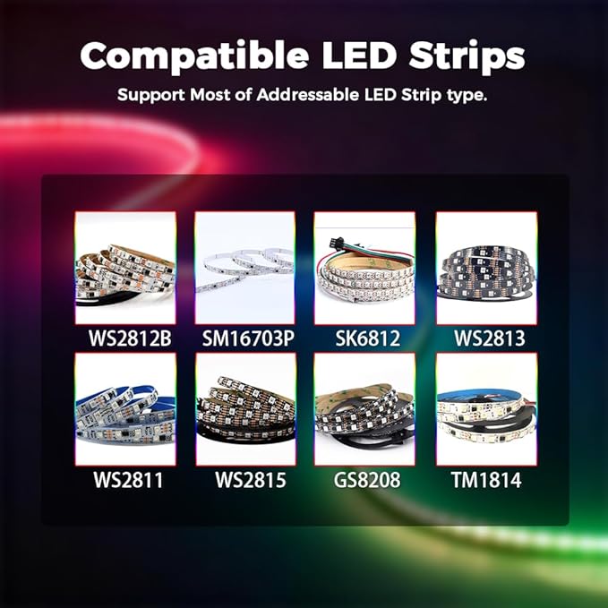 GLEDOPTO Elite ESP32 WLED LED Controller Ethernet WiFi Network Built in I2S Mic 20A Fuse Energy Saving Relay Level Shifter IC ESD Chip Work with Addressable Digital RGB IC WS2811 WS2815 SK6812 etc