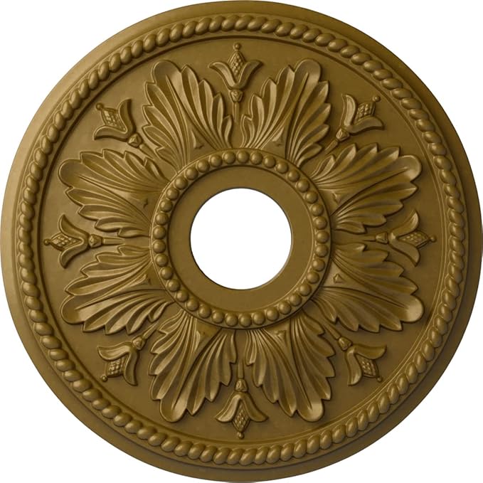 Ekena Millwork CM18ED1GLS Edinburgh Ceiling Medallion, 18 1/8 OD x 3 1/2 ID x 2 3/4 P, Gold