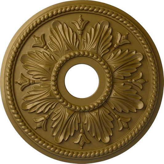 Ekena Millwork CM18ED1GLS Edinburgh Ceiling Medallion, 18 1/8 OD x 3 1/2 ID x 2 3/4 P, Gold