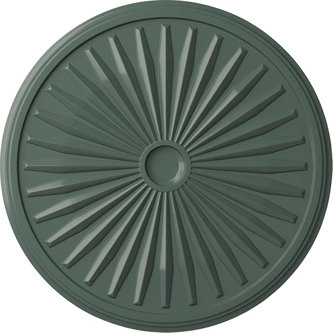 Ekena Millwork CM33LECBF - 33 1/8"OD x 3 1/2"ID x 1 3/8"P Leandros Ceiling Medallion (Fits Canopies up to 5") - Ceiling Medallion, Cloud Burst