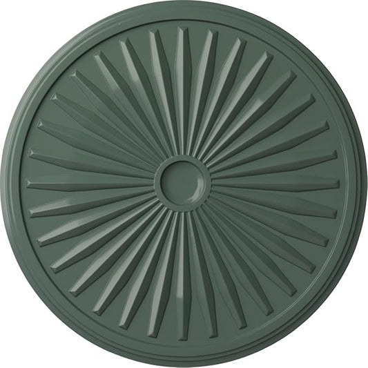 Ekena Millwork CM33LECBF - 33 1/8"OD x 3 1/2"ID x 1 3/8"P Leandros Ceiling Medallion (Fits Canopies up to 5") - Ceiling Medallion, Cloud Burst