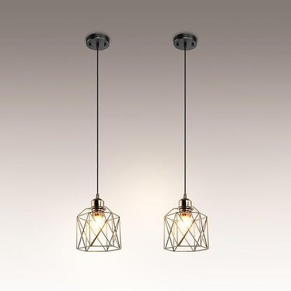 ASD Black Pendant Light Fixture - 1xE26 120V ETL Modern Pendant Lights Kitchen Island, Industrial Hallway, Living Room, Kitchen Island Lighting, Hanging Dining Room Light Fixtures Over Table 2 Pack