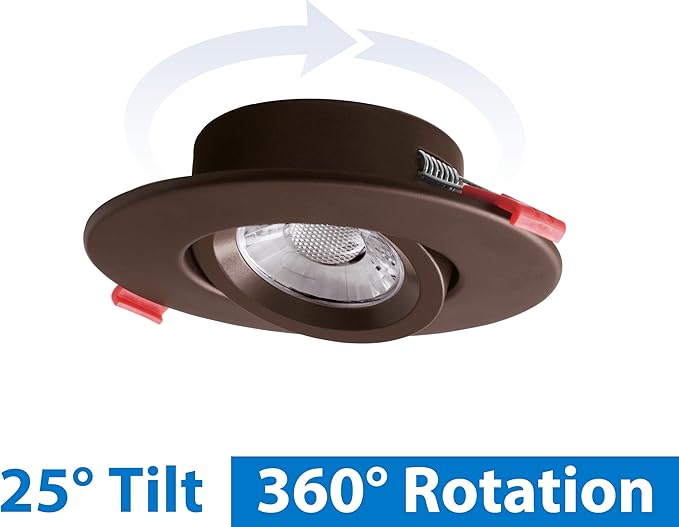 DGC 4-inch Oil-Rubbed Bronze Selectable Canless Adjustable Gimbal LED Recessed Downlight (DGC43120SRDOB)
