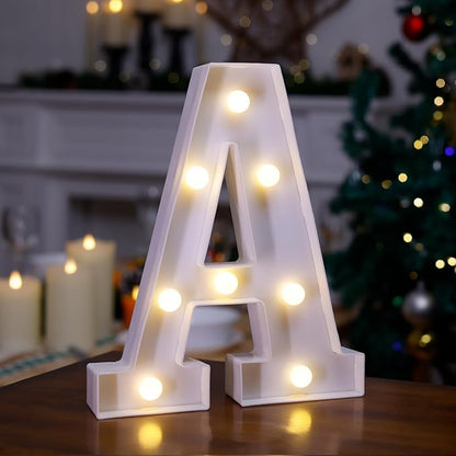 LED Marquee Sign Light Up Letters, Alphabet Light Up Letters Sign, Battery Powered LED Letter Lights for Night Light, Wedding, Birthday, Party, Christmas or Home Decor (Letter A)