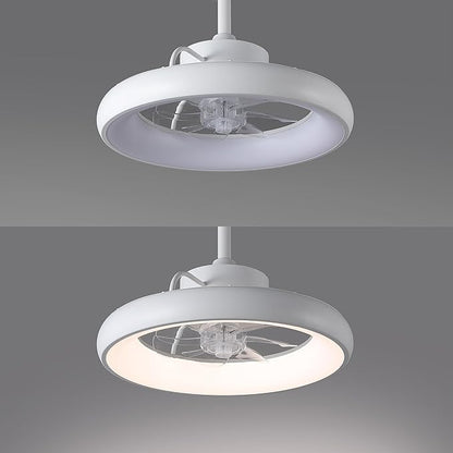 Oval AIR Loren 20" Small Smart Ceiling Fan with Light, Semi Flush Mount, Quiet 6-Speed Reversible Motor, Dimmable LED, Adjustable CCT, App & Remote Control, Minimalist, White AIR8002D