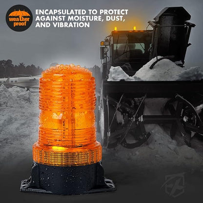 Xprite 30 LED Amber Forklift Beacon Strobe Light Safety Warning Flashing Lights for 10-110V Mower, ATV, Trucks, Tractor, Golf Carts, UTV, Cars, Bus-2PCS