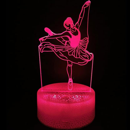 3D Ballerina Night Light, Illusion Table Lamp with 16 Colors Remote Control Touch Lamp LED USB Night Light Desk Lamps Room Decorations Home Decor Holiday Gifts Birthday Gifts