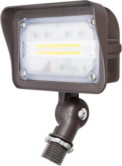 GKOLED 25W LED Flood Lights Outdoor, Dusk to Dawn Security Light, with Anti-Glare Guard, 120V 3000K 2600LM Waterproof Landscape Lighting, Aluminum Lighting Fixture, 1/2" Knuckle Mount, UL Listed