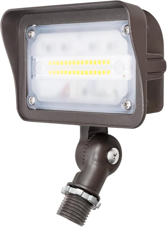 GKOLED 25W LED Flood Lights Outdoor, Dusk to Dawn Security Light, with Anti-Glare Guard, 120V 3000K 2600LM Waterproof Landscape Lighting, Aluminum Lighting Fixture, 1/2" Knuckle Mount, UL Listed