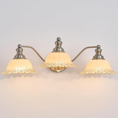 XIEDUN Brushed Nickel Bathroom Vanity Light White 3 Light