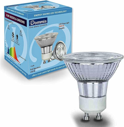 Grow Light, GU10 Full Spectrum Grow Light Bulb, 5W 110V PAR16 LED Plant Light Bulb for Indoor Plants, Warm White 3000K, 1-Count