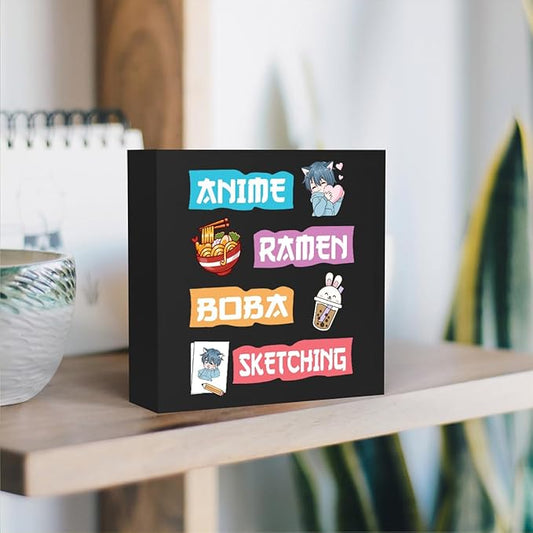 Anime Decor, Anime Room Decor Wood Sign, Girls Anime Gifts Rustic Anime Lovers Wooden Sign for Home Living Room Girl Bedroom Decoration Gifts for Friend Women