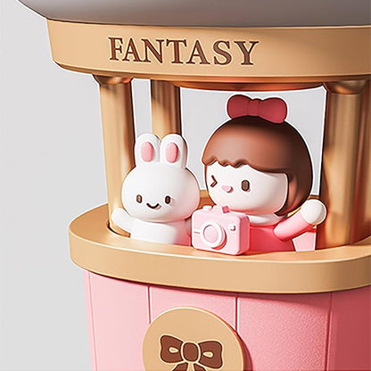 Hot Air Balloon Rechargeable Night Light, Safe Soft Silicone Material, 3 Brightness Levels, Tap Control, Warm Light, Toddler Sleeping Lamp, Bedroom Night Lamp, Gift for Baby and Kid (Bunny)