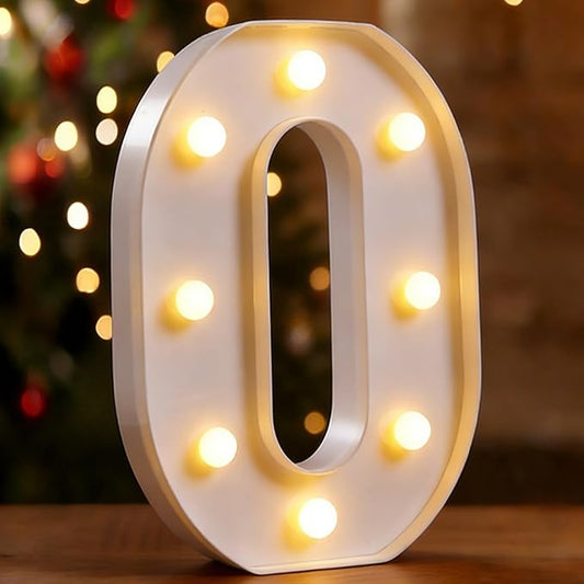 Small Led Marquee Letters, Light Up Letters, 8.58 Inch Led Letter Lights, Battery Powered Lighted Sign for Table, Party, Birthday, Christmas Decor (Letter O)