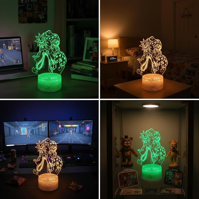 3D Illusion Night Light LED Lamp with Remote Control 16 Color Changing Visual Bedroom Decoration (Smiles 2)