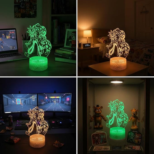 3D Illusion Night Light LED Lamp with Remote Control 16 Color Changing Visual Bedroom Decoration (Smiles 2)