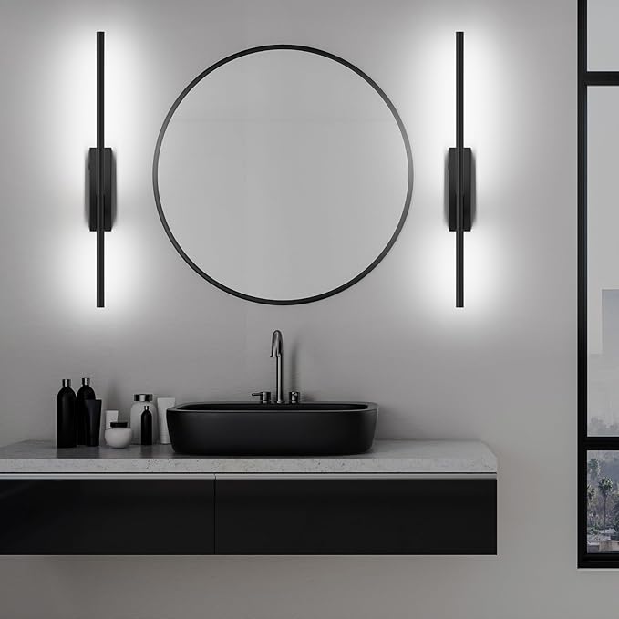 Battery Operated Wall Sconces, 1 Pack USB Rechargeable Wall Lights, Dimmable Wireless Linear Wall Lamp Indoor for Living Room, Bedroom, Hallway, Black