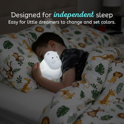 LumiPets Honey the Hippo Silicone Night Light for Kids | Squishy Lamp with Tap & Remote Control | Rechargeable, 9 Color Changing Animal Night Light for Boys & Girls | Portable Nightlight With USB Cord