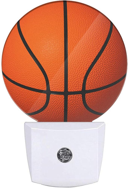 Sports Night Light Basketball Night Lamp for Boys Men Basketball Room Decor American Ball Night Lights Plug into Wall Dusk to Dawn Sensor for Birthday Christmas Gifts