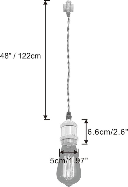 Kiven H-Type Wire Track LightPendants, 48 Inch Cord Length Black Weave Rope, Restaurant DecorativePendant Light Industrial Pendant Lamp 3 Pack,Bulb Not Included（Rose Gold）