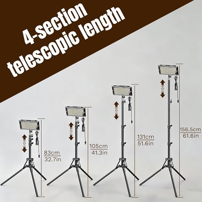 USB-Powered LED Telescopic Camping Light with Adjustable Tripod,Adjustable Brightness & Color Temperature for Outdoor,Camping,Hiking,Emergencies & Power Outages (Camping Light, 50 LEDs)