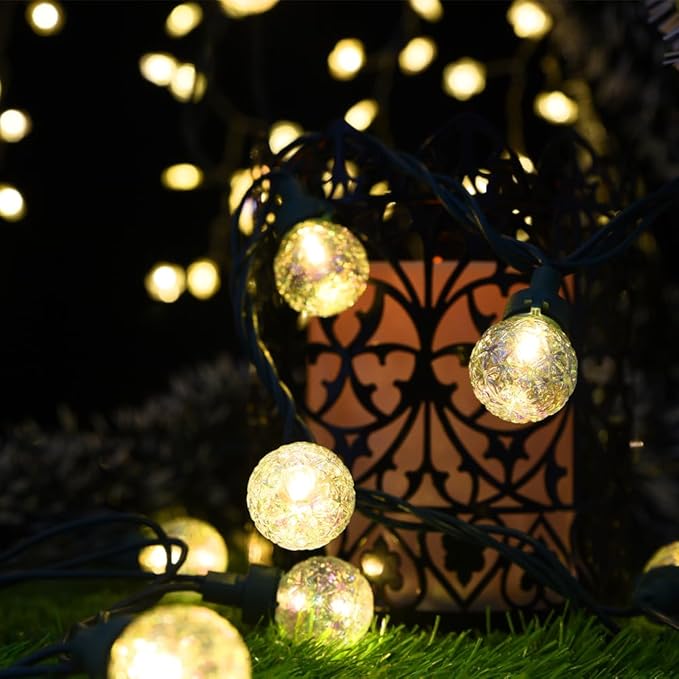 300 LED Christmas Tree Lights 100FT Globe String Lights UL Listed G15 Snow Glass Bulbs Fairy Lights Plug in Christmas Lights for Bedroom Xmas Tree Patio Party Garden Wedding Soft Warm White