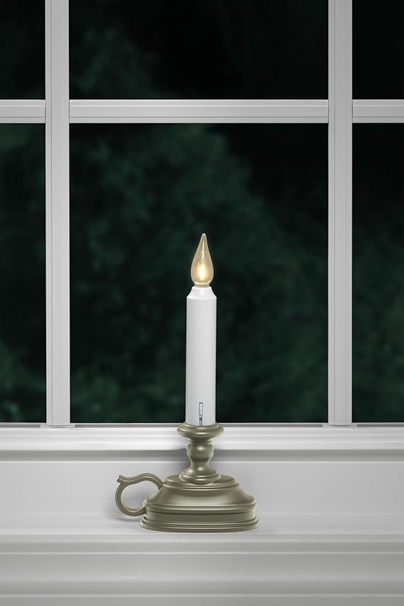 Xodus Innovations VC1820P 4 Battery Operated Vintage Filament LED Flameless Window Candles with Dusk to Dawn Timer and 3 Flame Settings