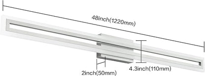 SOLFART Brushed Nickel Vanity Lights for Bathroom 48 Inch 5 Color Adjustable Vanity Lighting Over Mirror 5CCT