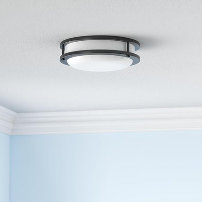 hykolity 13 inch Flush Mount LED Ceiling Light Fixture, 2700K/3000K/3500K/4000K/5000K Adjustable Ceiling Lights, Oil Rubbed Bronze Saturn Dimmable Lighting for Hallway Bathroom or Kitchen, ETL Listed