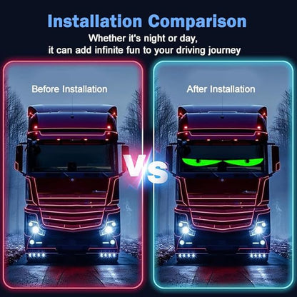 LED Devil Eye Lights for Windshield, LEDs Flexible APP Control Programmable LED Sign for Car Truck Motorcycle RV Window, Custom Animated Eyes Matrix Panel with Remote