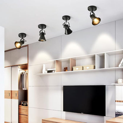Track Light Modern Ceiling Spot Lighting Indoor, Adjustable Wall Mount Accent Light,for Bedroom Living Room Hallway Kitchen Painting(2 Pack)