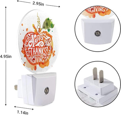 EKOBLA Pumpkin Plug-in Night Light, Thanksgiving Fall Pumpkin LED Nightlight with Auto Sensor for Bathroom & Hallway