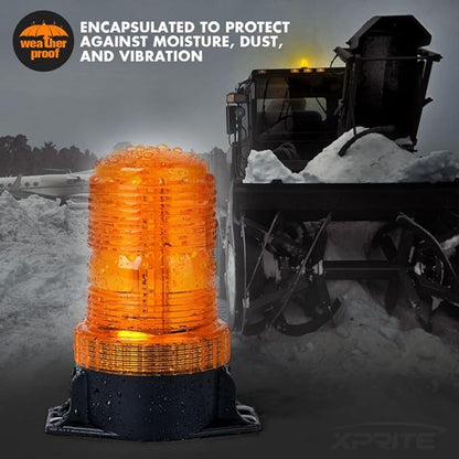 Xprite 30 LED Amber Forklift Beacon Strobe Light Safety Warning Flashing Lights for 10-110V Mower, ATV, Trucks, Tractor, Golf Carts, UTV, Cars, Bus