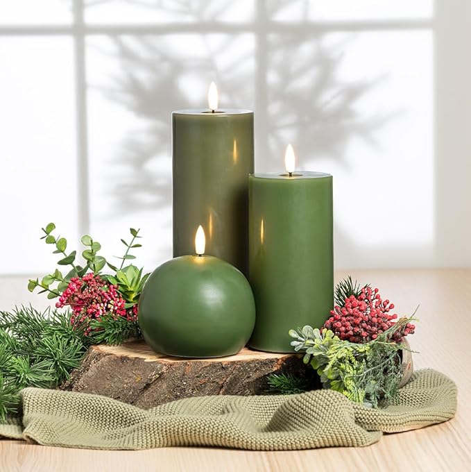 Abbott Collection Wax LED Flameless Pillar Candle - Gray (3x6 H)