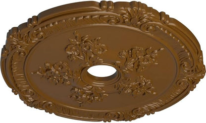 26"OD x 3 3/4"ID x 1 1/2"P Attica with Rose Ceiling Medallion (Fits Canopies up to 4 1/2"), Hand-Painted Smokey Topaz