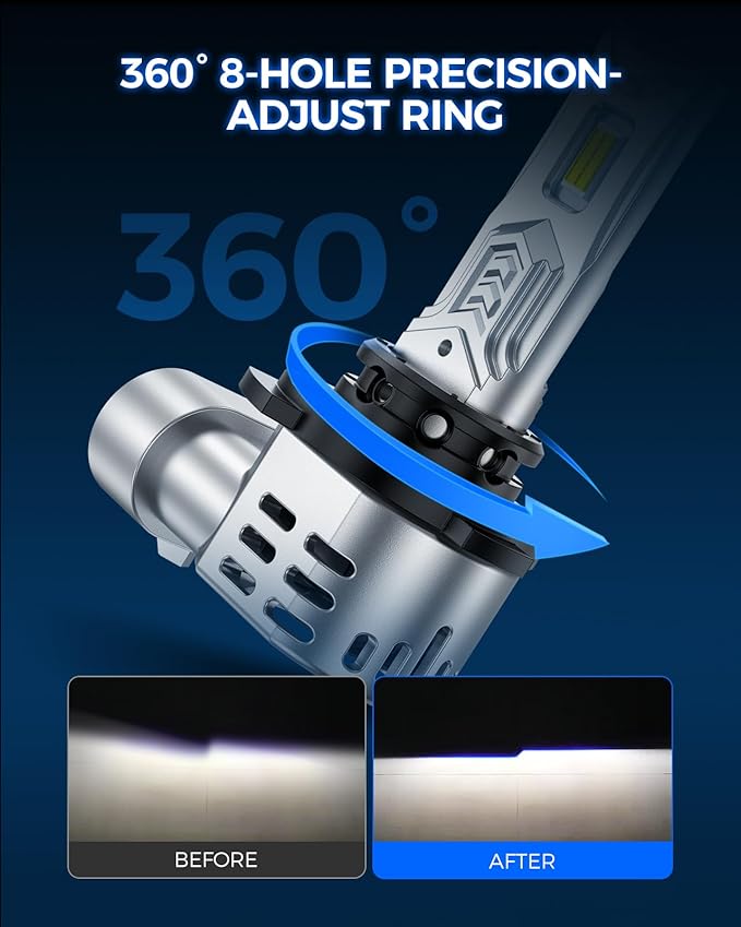 Marsauto 9005 9006 Bulb, 100000LM 1200% Brighter Fog Light with Turbo Fan, 5 Mins Quick Installation, IP67 Waterproof Bulbs, 9005 9006 Pack of 4