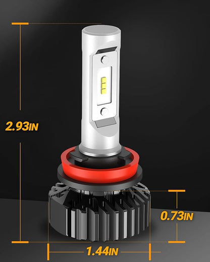 SEALIGHT H11 Bulbs, 4X Super Bright Powersport Bulbs 6000K White Plug and Play, Pack of 2