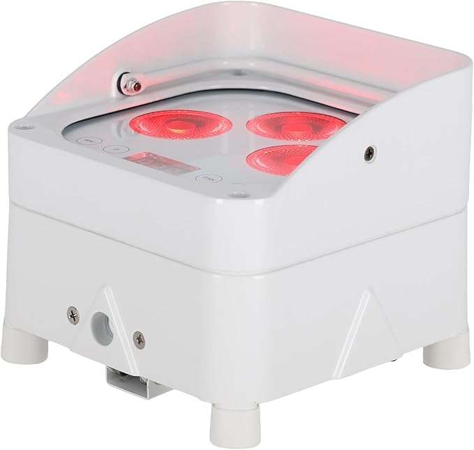 Rockville Wet PAR 50 White 25W Waterproof Battery DJ Light, RGBWA+UV LEDs, Wireless DMX, RF Remote, Long Battery Life, for Outdoor Events and DJs