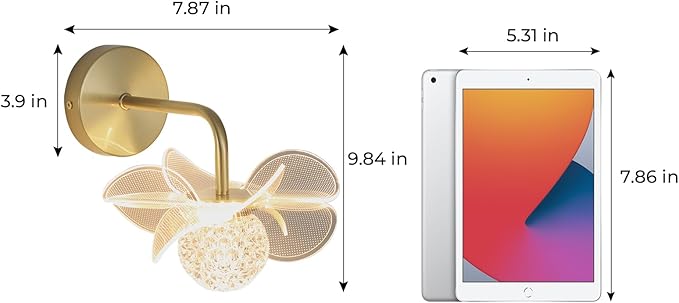 Wall Lights for Living Room with Flower Lamp, Wall Lamps for Bedroom with Bathroom Light Fixtures with 3 Color, Modern LED Wall Sconce Light for Bedroom Living Room Corridor Vanity Hallway