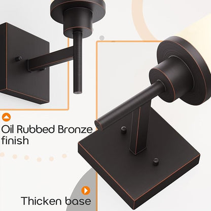 Wall Lights Over Mirror Bathroom Vanity Light Fixtures with White Frosted Glass, Wall Sconce for Porch Hallway Entrance, Oil Rubbed Bronze T001ORB-L1