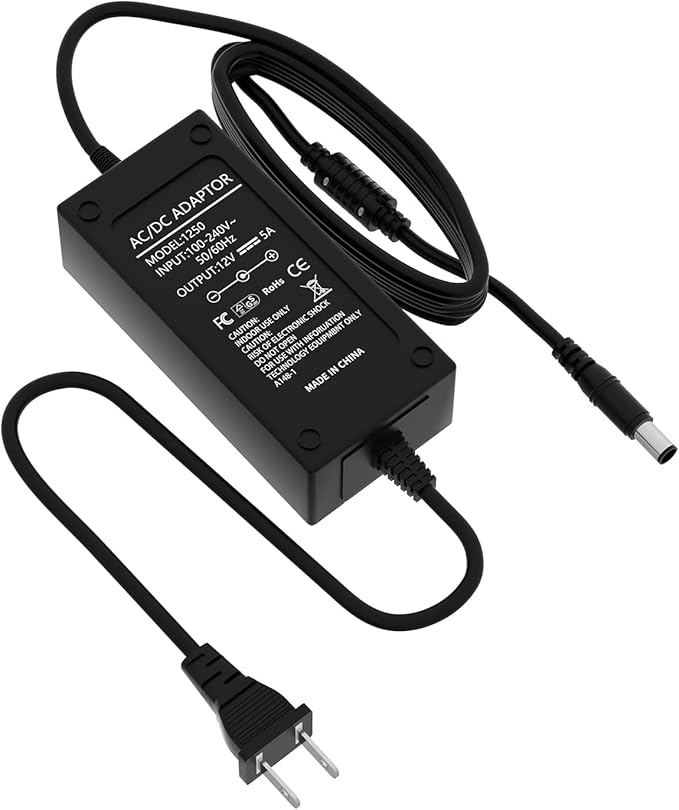 DUOFU365 12V 5A Power Supply Adapter Converter 5A Transformer 100V -240V AC to 12V DC for LED Strip Light LCD Monitor DVR NVR Security Cameras System CCTV Accessories
