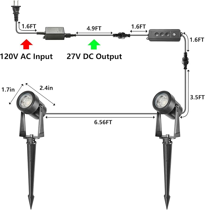 SUNTHIN Outdoor Landscape Lighting with Dusk to Dawn Sensor Controller, 8 Pack