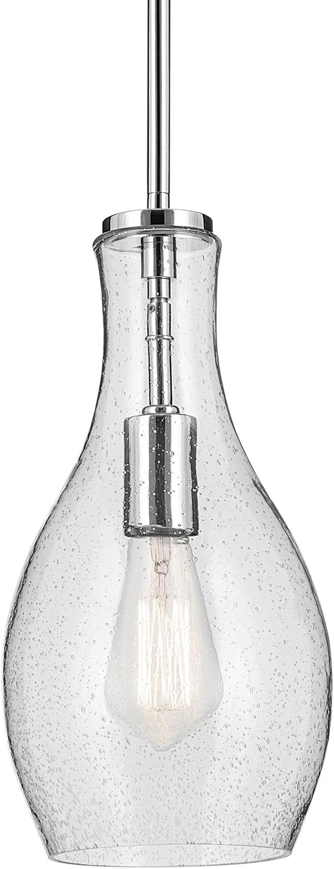 Kichler Everly 13.75" 1 Light Hour Glass Pendant Clear Glass Chrome