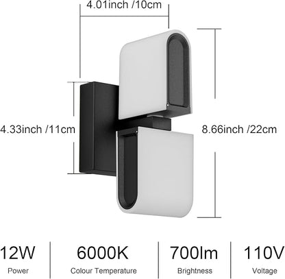 Aipsun Black Wall Sconces Hardwired Modern LED Sconces Wall Lighting Indoor Wall Sconce for Living Room Hallway 6000K White Light