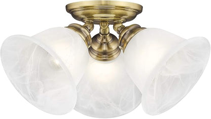 Livex Lighting 1358-01 Essex Ceiling Mount, Antique Brass